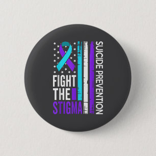 Suicide Prevention Suprt Fight The Stigma Vintage  6 Cm Round Badge