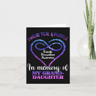 Suicide Prevention, Teal & Purple In Memory Of Card