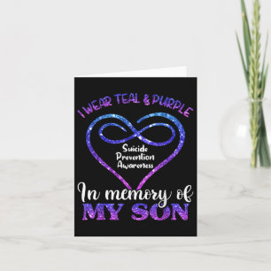 Suicide Prevention Teal &amp; Purple In Memory Of  Card