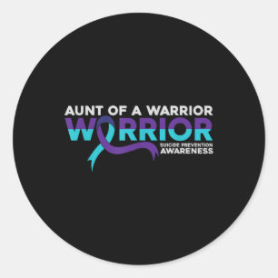 Suicide Prevention Teal Purple Awareness Aunt Of A Classic Round Sticker