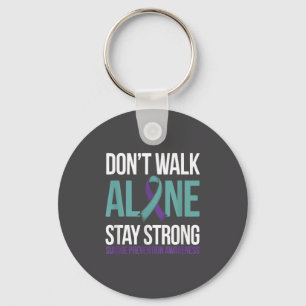 Suicide Prevention Teal Purple Ribbon Suprt  Key Ring