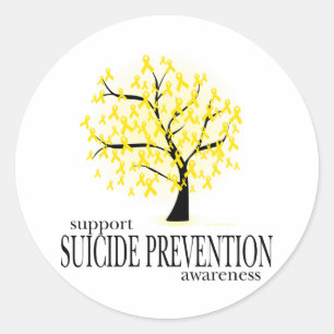 Suicide Prevention Tree Classic Round Sticker