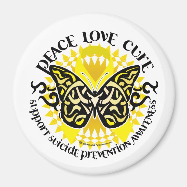 Suicide Prevention Tribal Butterfly Magnet (Front)