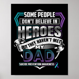 Suicide Prevention Warrior - I Wear Teal Purple Fo Poster
