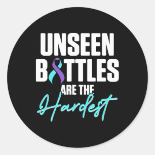 Suicide Prevention Warrior Mental Health Awareness Classic Round Sticker