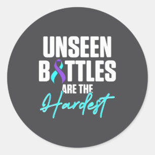 Suicide Prevention Warrior Mental Health Awareness Classic Round Sticker