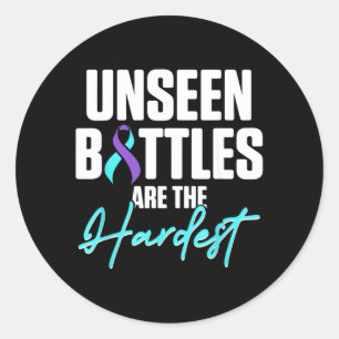 Suicide Prevention Warrior Mental Health Awareness Classic Round Sticker