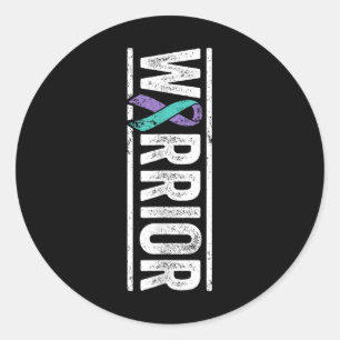Suicide Prevention Warrior - Sideways Awareness Ri Classic Round Sticker