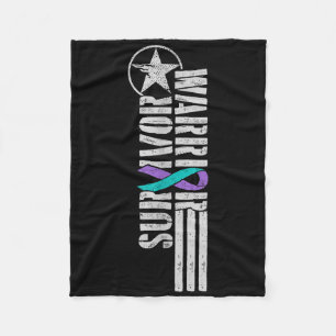 Suicide Prevention Warrior_ Survivor - Military-st Fleece Blanket