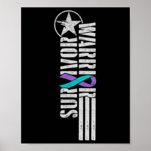 Suicide Prevention Warrior Survivor - Military-sty Poster
