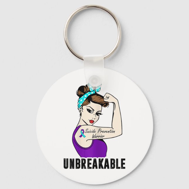 Suicide Prevention Warrior Unbreakable Perfect Str Key Ring (Front)