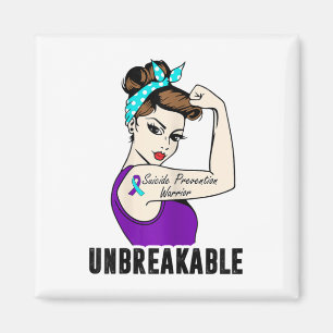 Suicide Prevention Warrior Unbreakable Perfect Str Magnet