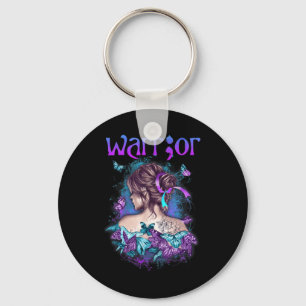Suicide Prevention Warrior Woman Strong Girl Semi Key Ring