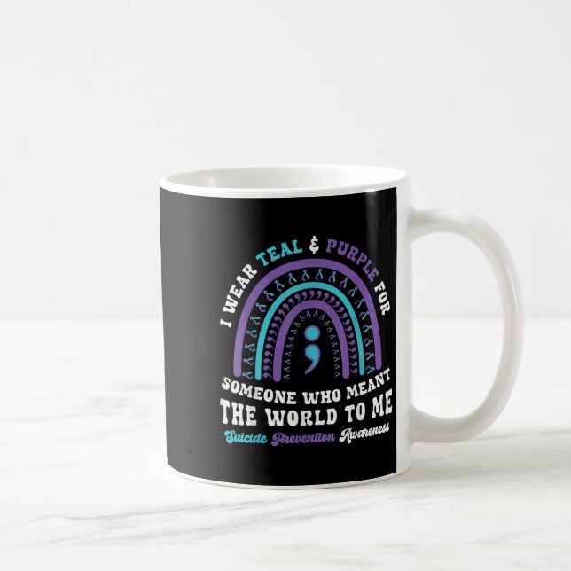 Suicide Prevention Wear Teal Purple Mental Health  Coffee Mug (Right)