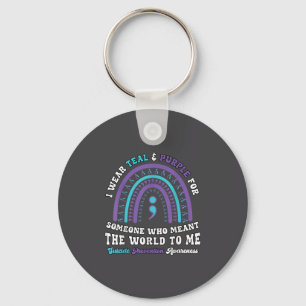 Suicide Prevention Wear Teal Purple Mental Health  Key Ring
