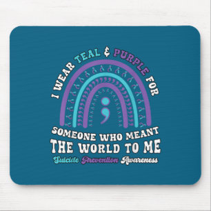 Suicide Prevention Wear Teal Purple Mental Health  Mouse Pad