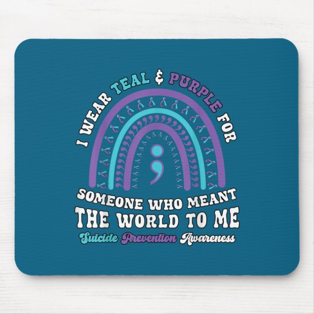Suicide Prevention Wear Teal Purple Mental Health  Mouse Pad (Front)