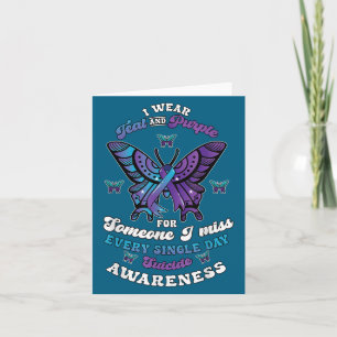 Suicide Prevention Wear Teal Purple Someone I Miss Card