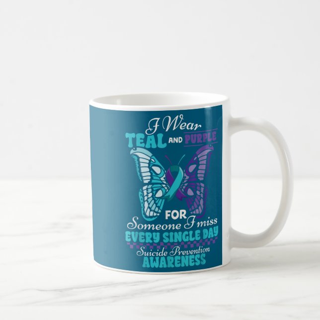Suicide Prevention Wear Teal Purple Someone I Miss Coffee Mug (Right)