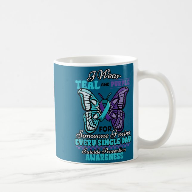 Suicide Prevention Wear Teal Purple Someone I Miss Coffee Mug (Right)