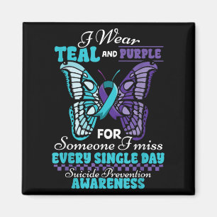 Suicide Prevention Wear Teal Purple Someone I Miss Magnet