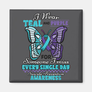 Suicide Prevention Wear Teal Purple Someone I Miss Magnet