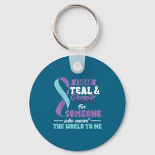 Suicide Prevention Wear Teal Purple Someone Meant  Key Ring