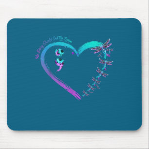 Suicide Prevention Week Dragonfly Heart Ribbon Sem Mouse Pad