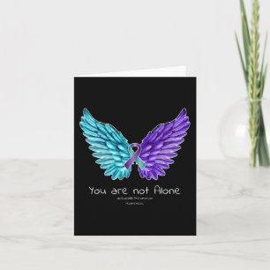 Suicide Prevention Wings and Ribbon Suicide Aware Card