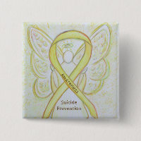 Suicide Prevention Yellow Awareness Ribbon Pins