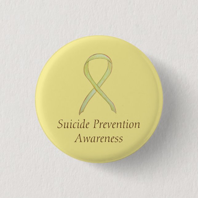 Suicide Prevention Yellow Awareness Ribbon Pins (Front)