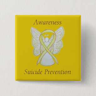 Suicide Prevention Yellow Awareness Ribbon Pins