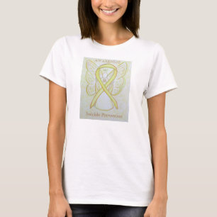 Suicide Prevention Yellow Awareness Ribbon Shirt