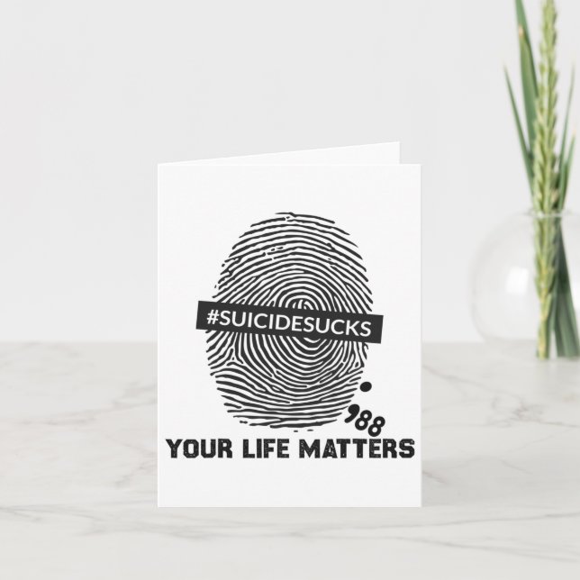 Suicide Prevention Your Life Problems Suicide Suck Card (Front)