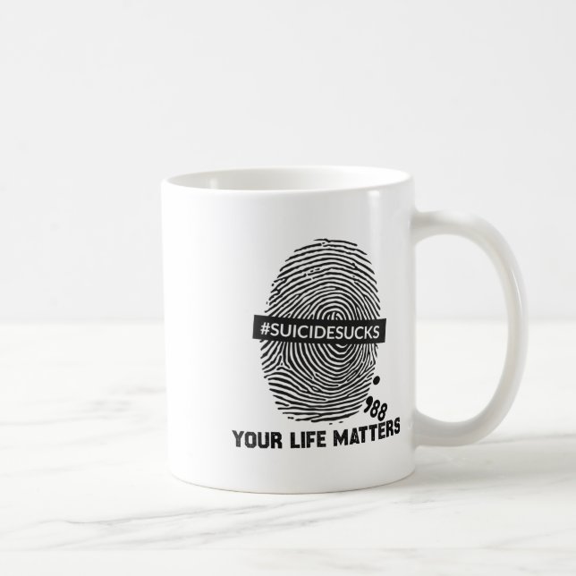 Suicide Prevention Your Life Problems Suicide Suck Coffee Mug (Right)