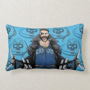 Suicide Squad   Boomerang Comic Book Art Lumbar Cushion