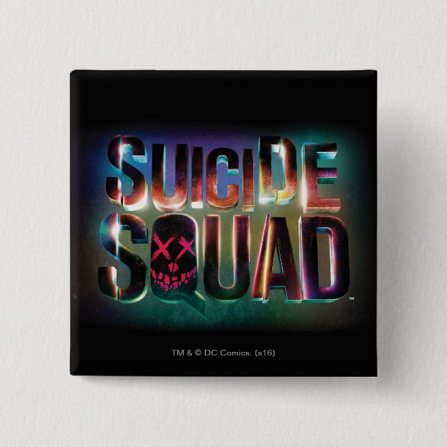Suicide Squad | Colourful Glow Logo 15 Cm Square Badge (Front)