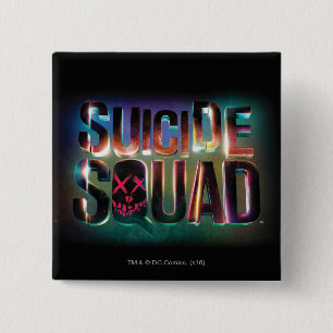 Suicide Squad Colourful Glow Logo 15 Cm Square Badge