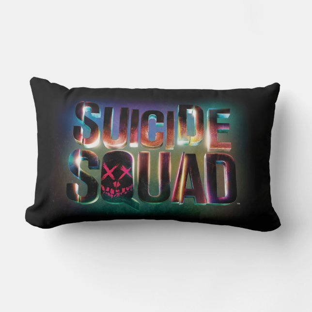 Suicide Squad | Colourful Glow Logo Lumbar Cushion (Front)