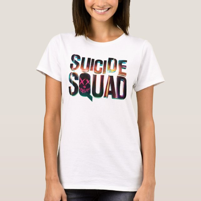 Suicide Squad | Colourful Glow Logo T-Shirt (Front)