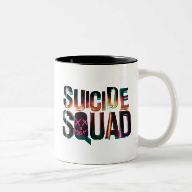 Suicide Squad | Colourful Glow Logo Two-Tone Coffee Mug (Right)