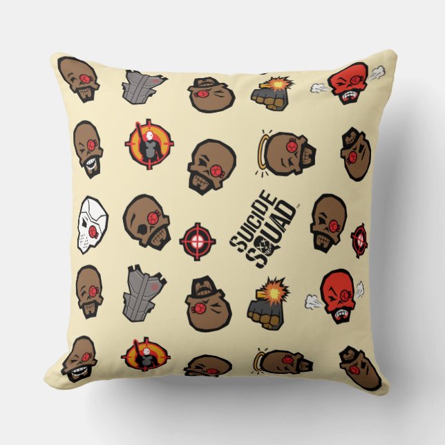 Suicide Squad | Deadshot Emoji Pattern Cushion (Front)