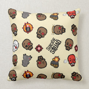 Suicide Squad   Deadshot Emoji Pattern Cushion