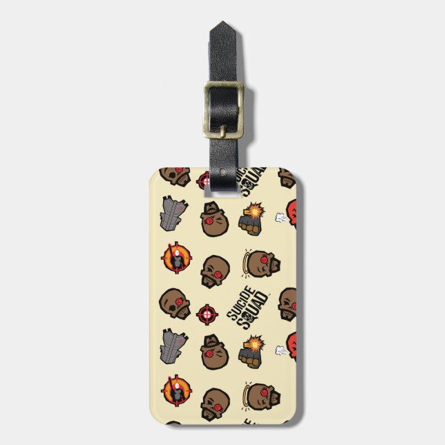 Suicide Squad | Deadshot Emoji Pattern Luggage Tag (Front Vertical)