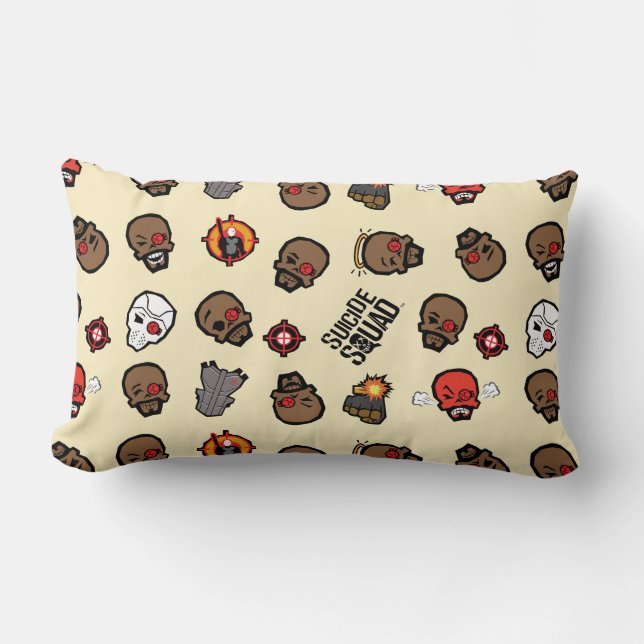 Suicide Squad | Deadshot Emoji Pattern Lumbar Cushion (Front)
