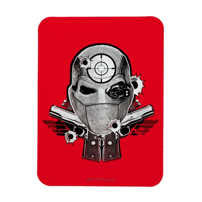 Suicide Squad | Deadshot Mask & Guns Tattoo Art Magnet (Vertical)