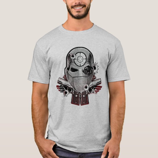 Suicide Squad | Deadshot Mask & Guns Tattoo Art T-Shirt (Front)