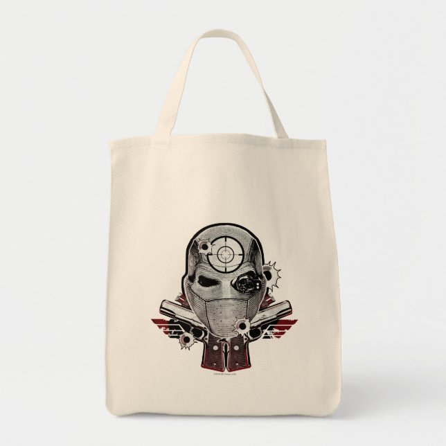 Suicide Squad | Deadshot Mask & Guns Tattoo Art Tote Bag (Front)