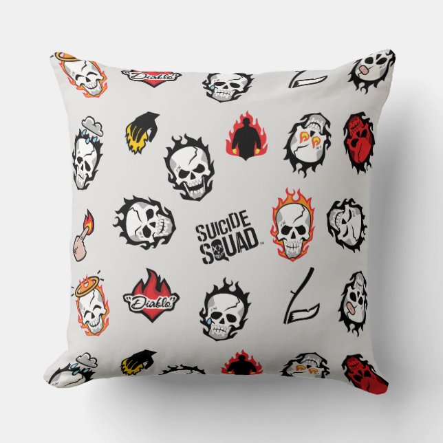 Suicide Squad | Diablo Emoji Pattern Cushion (Front)