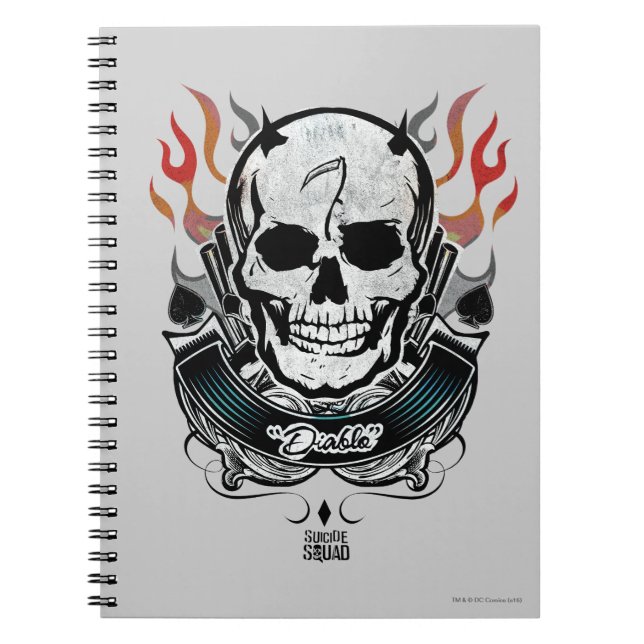 Suicide Squad | Diablo Skull & Flames Tattoo Art Notebook (Front)